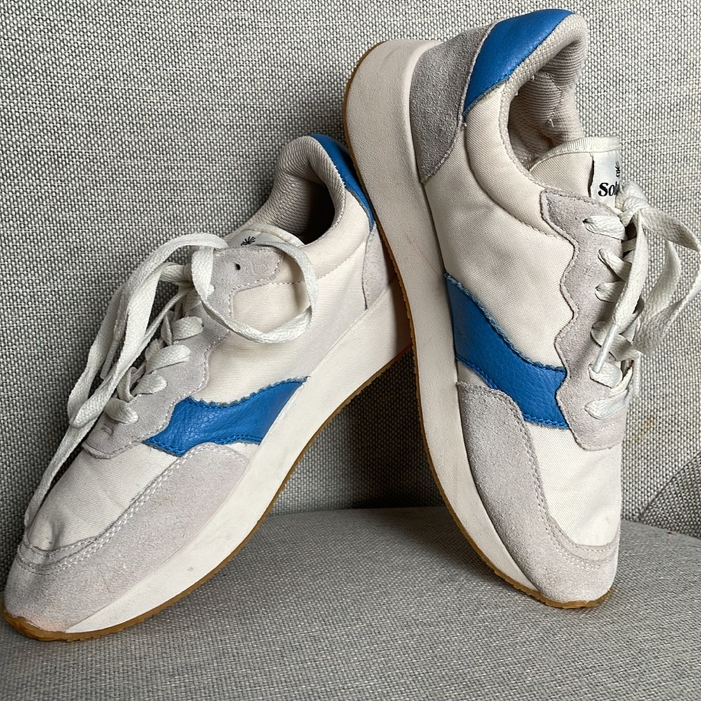 Soludos Paradiso Retro Sneakers, Women's, Color White/Blue, Size 6.5 - Picture 2 of 12